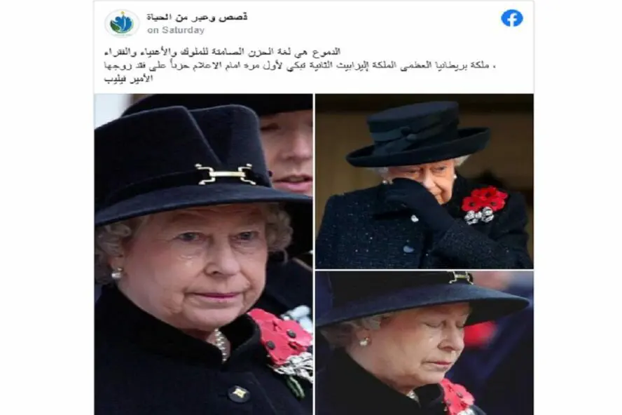 مصدر ادعاء الملكة اليزابيث تبكي زوجها فيليب في جنازته مضلل فتبينوا