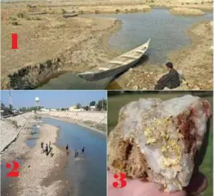 صور ادعاء نهري دجلة والفرات وظهور الذهب مضلل فتبينوا