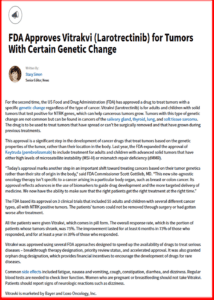 العقار فيتراكفي Vitrakvi يعالج الأورام التي تحمل تغيرات جينية محددة