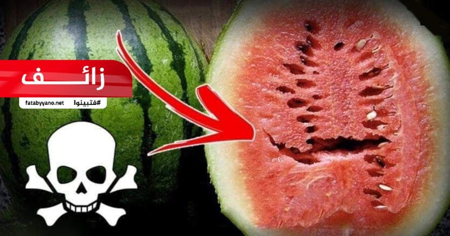 الشقوق داخل البطيخ تسبب السرطان - زائف