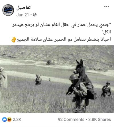 جندي يحمل حمار