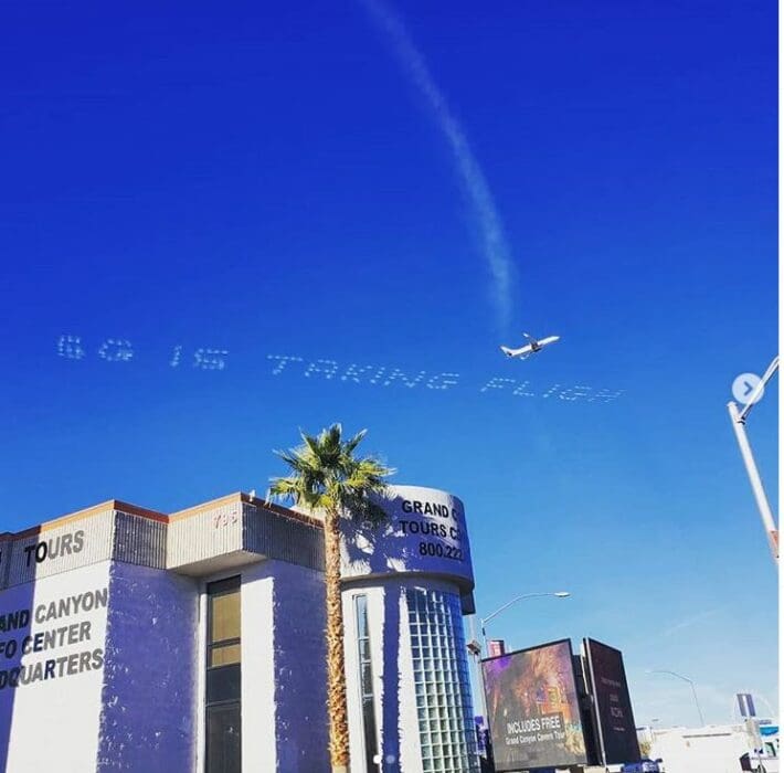Source: The Skywriters - Skytyping & Sky Banners Facebook page