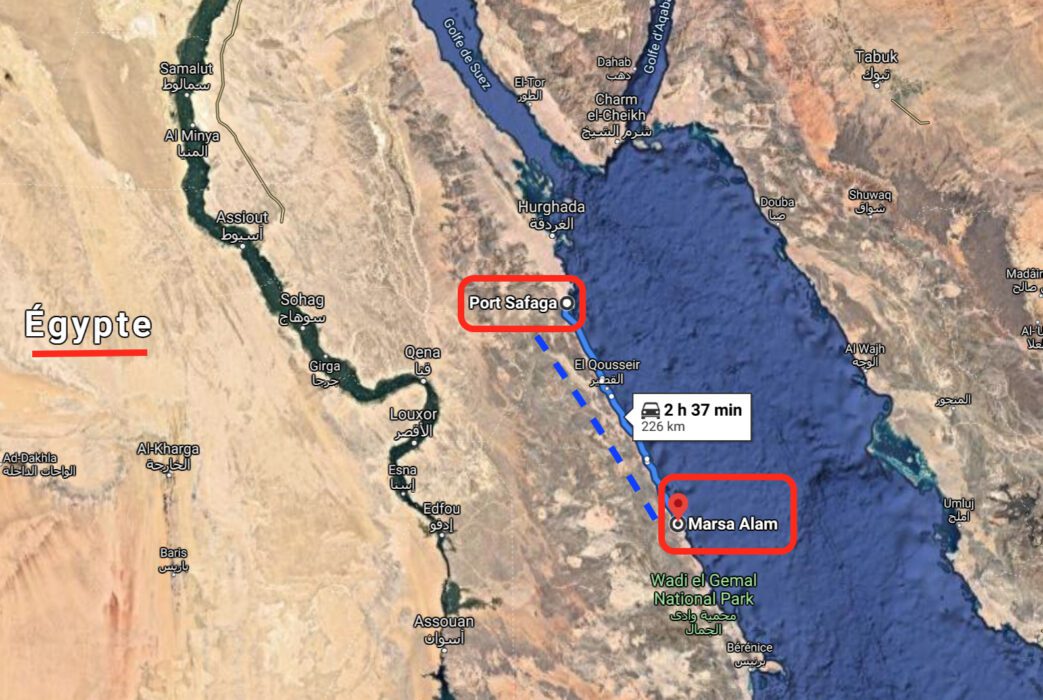 موقع مدينة سفاجا التي يوجد بها الطبيب البيطري الذي أجرى العملية الجراحية المزعومة