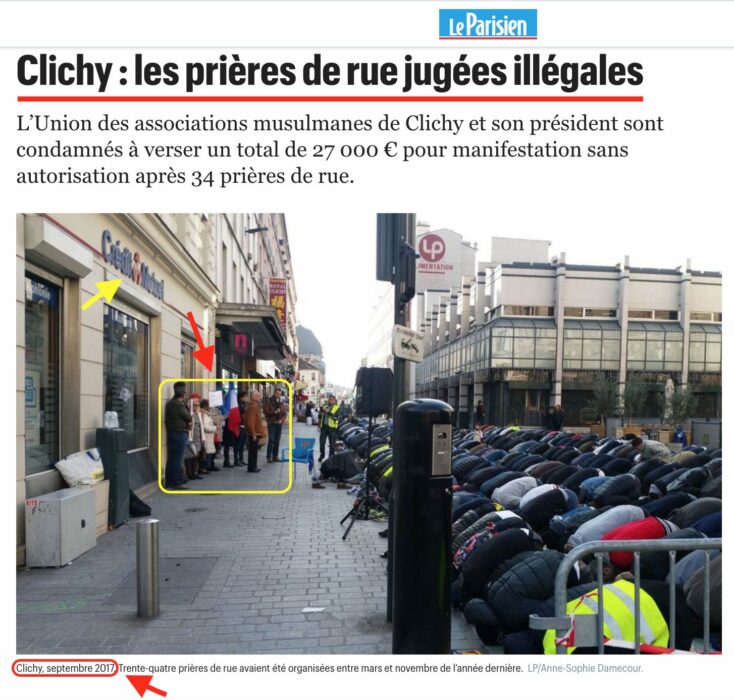 احتجاج قديم ضد إقامة الصلاة في clichy ضواحي باريس