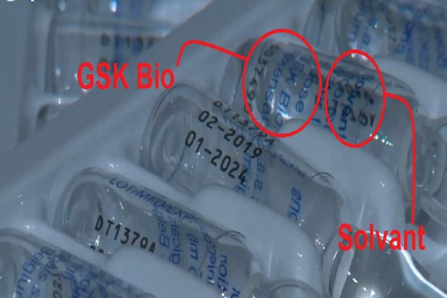 صورة ادعاء لقاح covid19 من تقرير التلفزيون الأردني زائف GSK فتبينوا