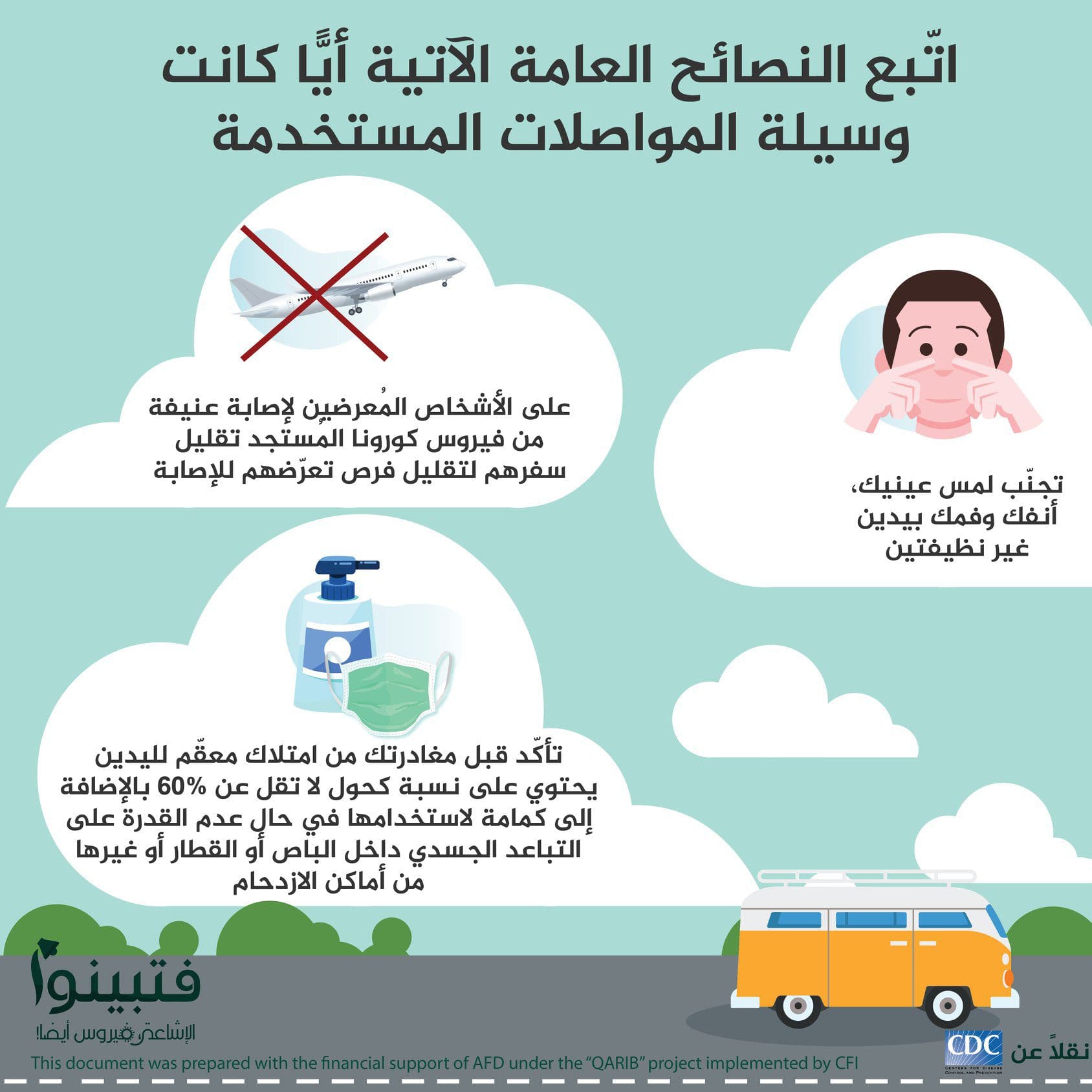 نصائح عامة لكل أنواع المواصلات في ظل جائحة كورونا 3