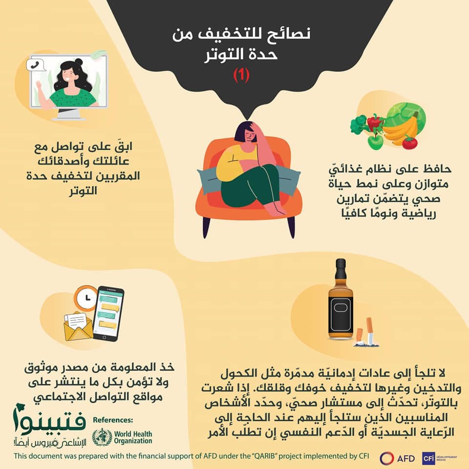 نصائح للتخفيف من حدّة التوتر في ظلّ جائحة كورونا 1