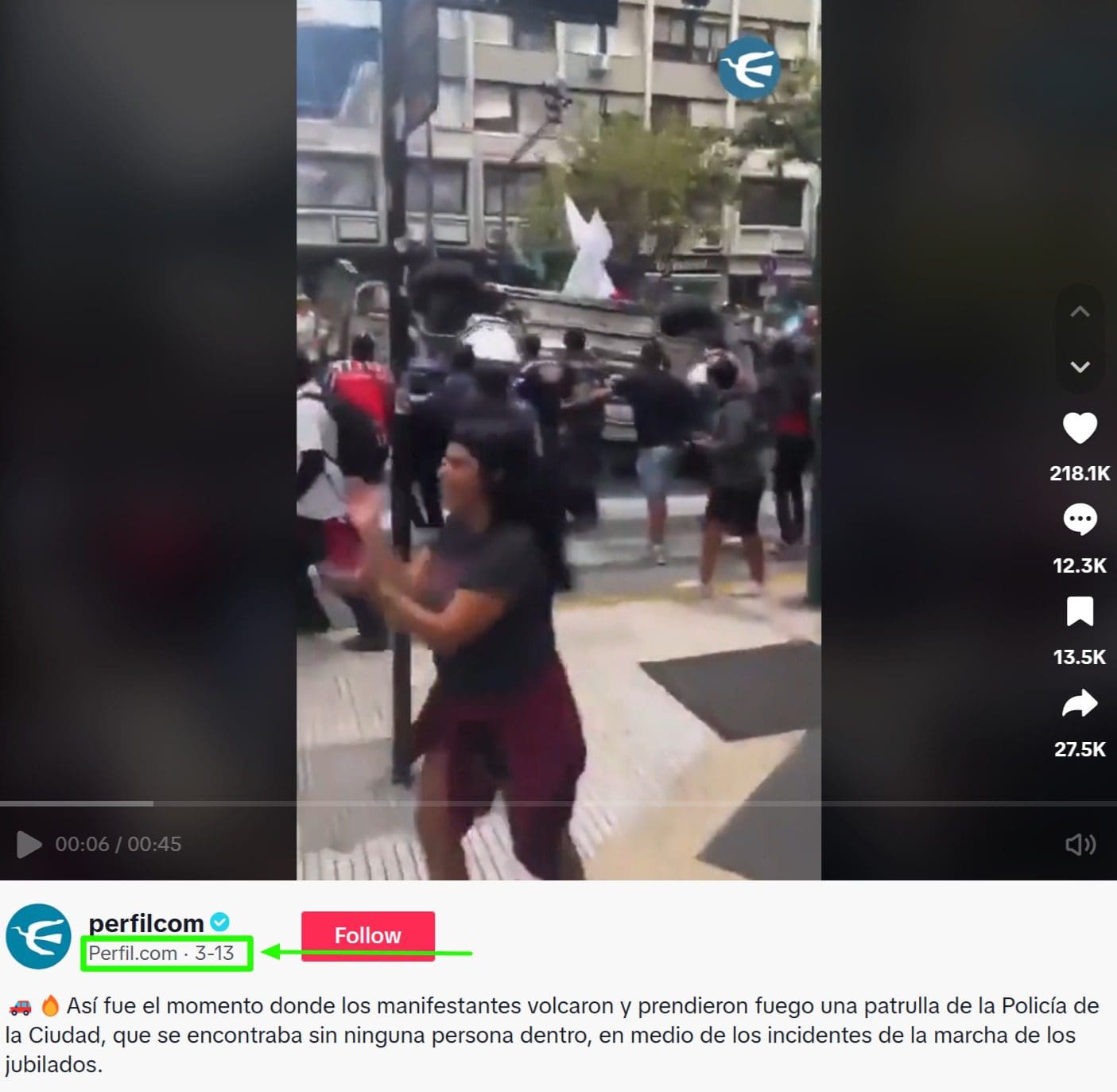 لقطة شاشة من المقطع الأصلي
