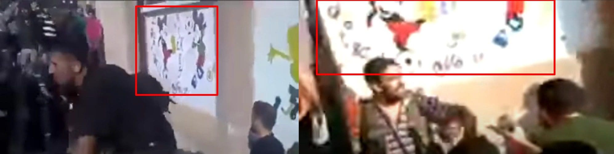 مقارنة بين مشاهد فيديو اليوتيوب (يمين)، مع لقطة ثابتة من فيديو الادعاء (يسار) -1