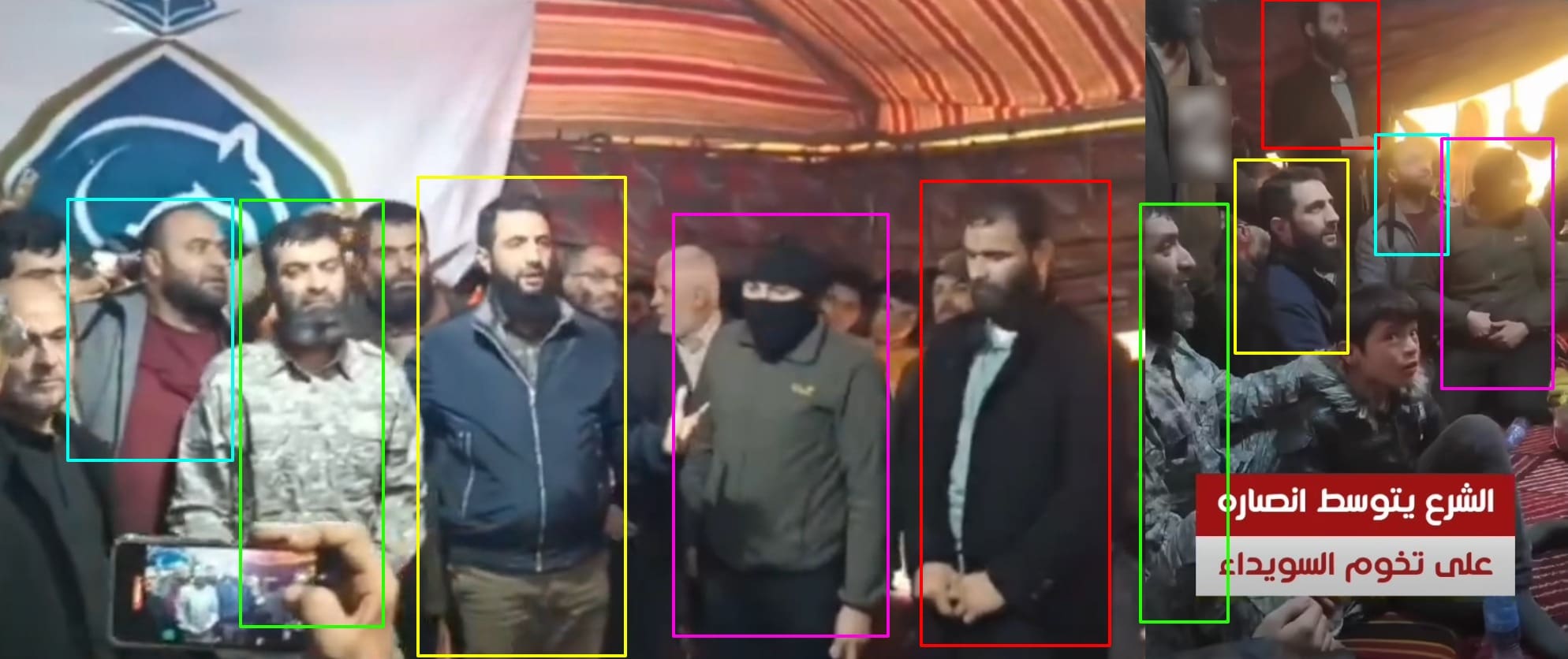 صورة مطابقة للأشخاص الظاهرين في مقطع الادعاء (يمين)، والمقطع المشابه (يسار) - طعوم